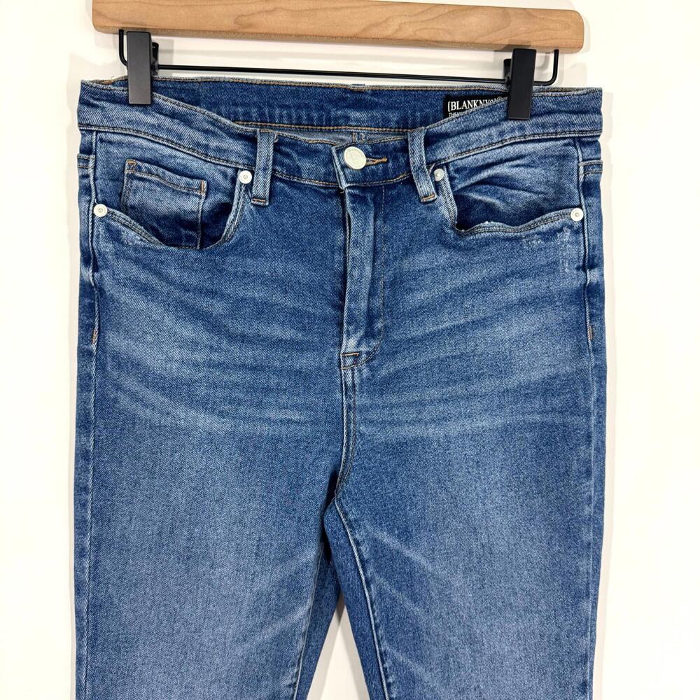 BlankNYC Women’s Size 28 Blue Denim The Vandam Hi Rise Kick Flare Cropped Jeans - Picture 2 of 11